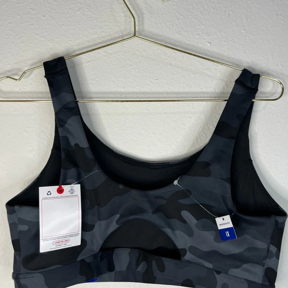Champion Black and Grey Camouflage Sports Bra Moderate Support Plus Size 1X - Picture 7 of 7